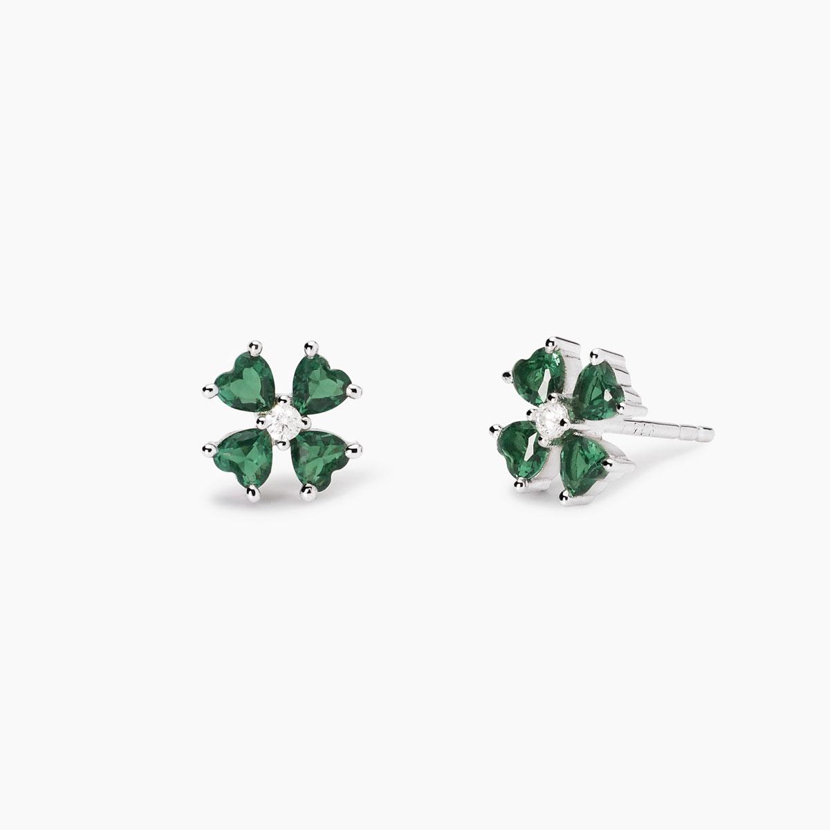 MABINA CLOVER ZIRCONIA EARRINGS 563775