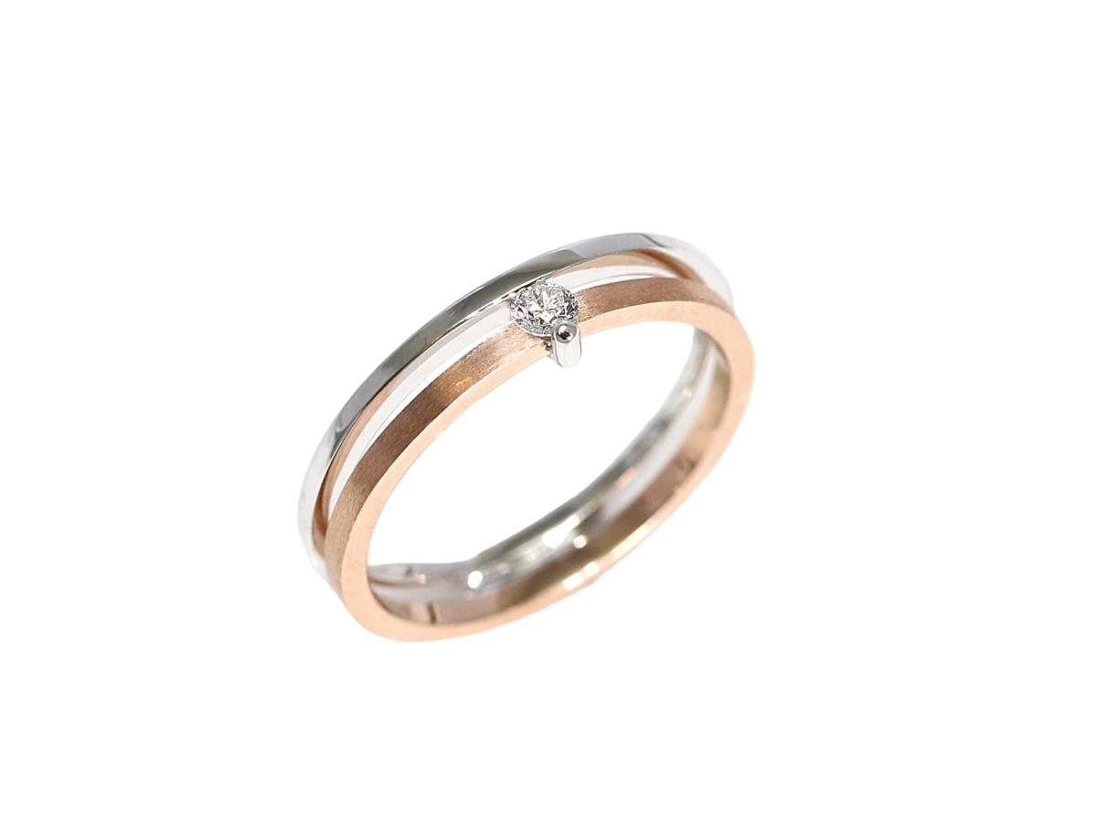 unica whitegold pinkgold ring 486844