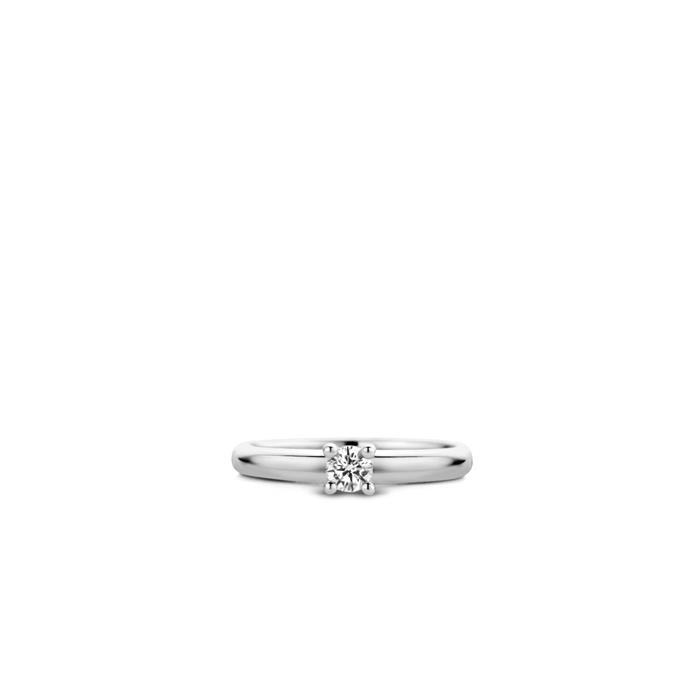 TI SENTO SILVER RHODIUM-PLATED ZIRCONIA RING SIZE 18 12212ZI