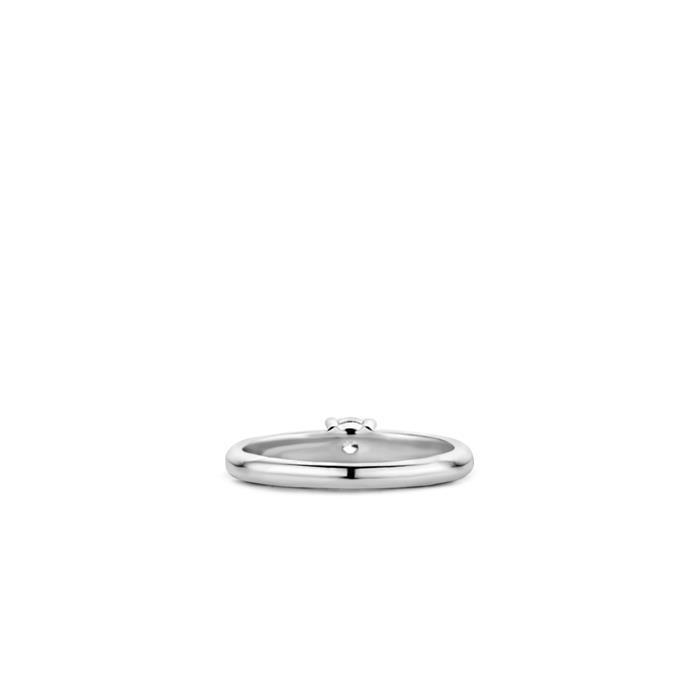 TI SENTO SILVER RHODIUM-PLATED ZIRCONIA RING SIZE 18 12212ZI