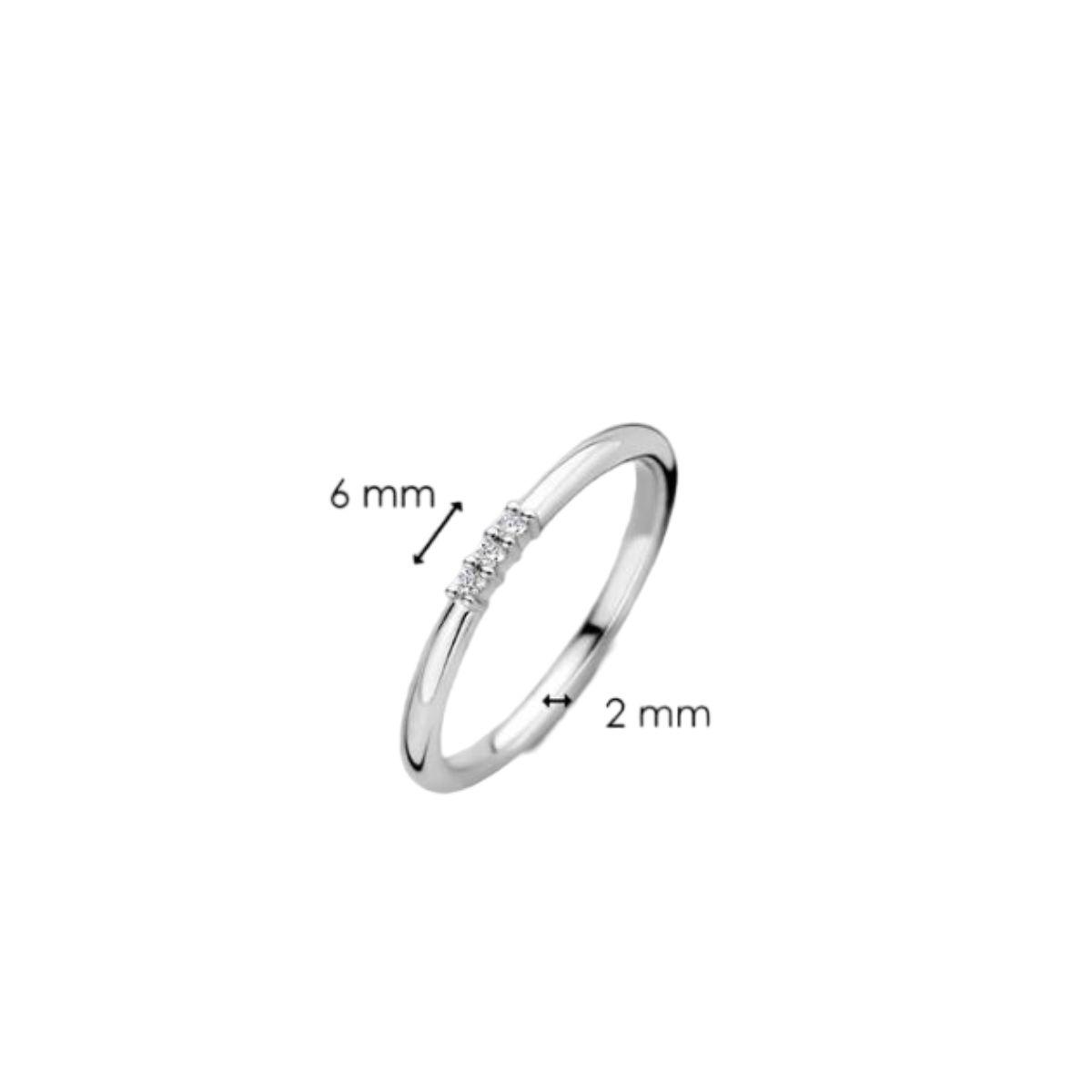 TI SENTO SILVER PLATINIUM-PLATED ZIRCONIA RING SIZE 8 12250ZI/48