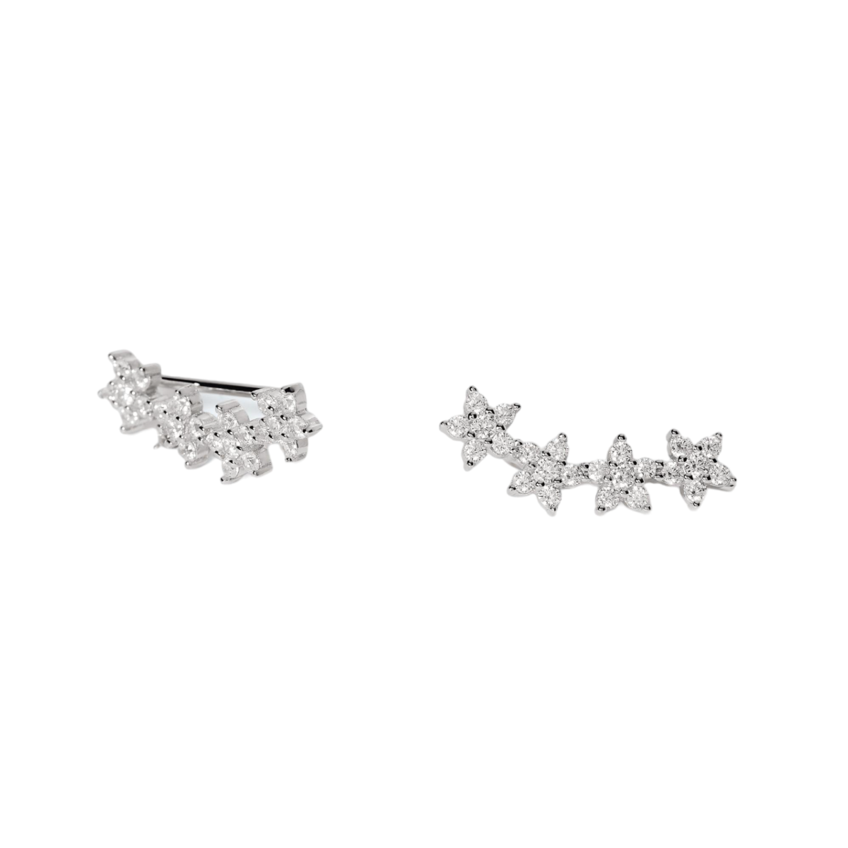 EARRING-MABINA-563218-CLIMING PLANT-ZIRCONIA-SILVER