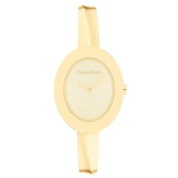 CALVIN KLEIN TWISTED GOLDEN BEZEL WATCH 25100056