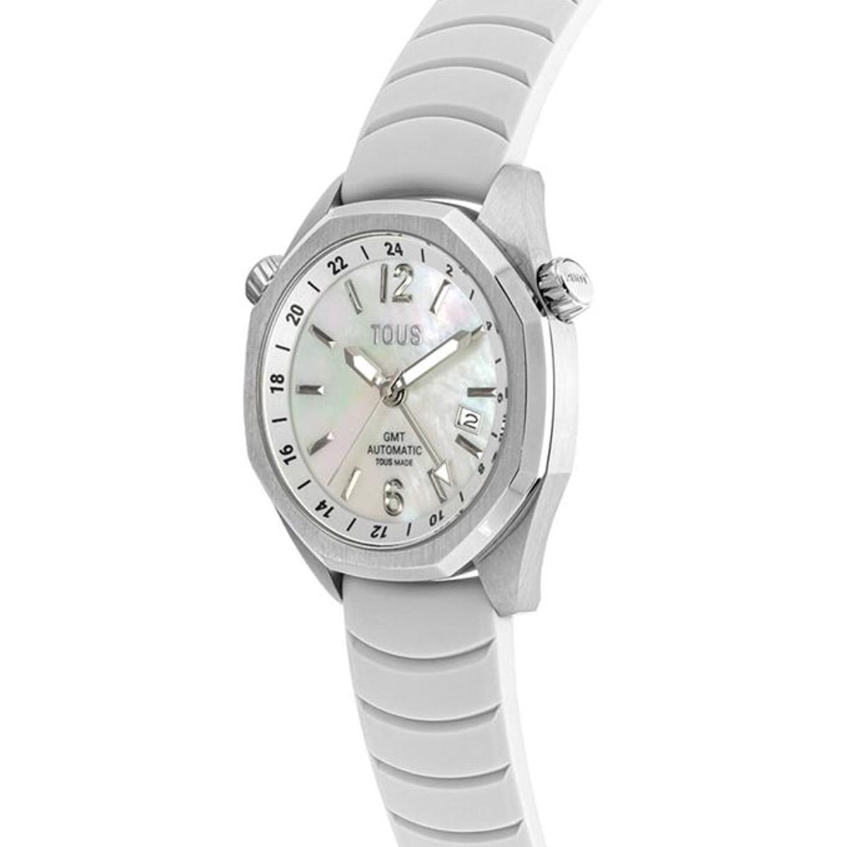 TOUS NOW GMT AUTOMATIC WATCH WHITE AND MOTHER-OF-PEARL FOR WOMEN 3000133700