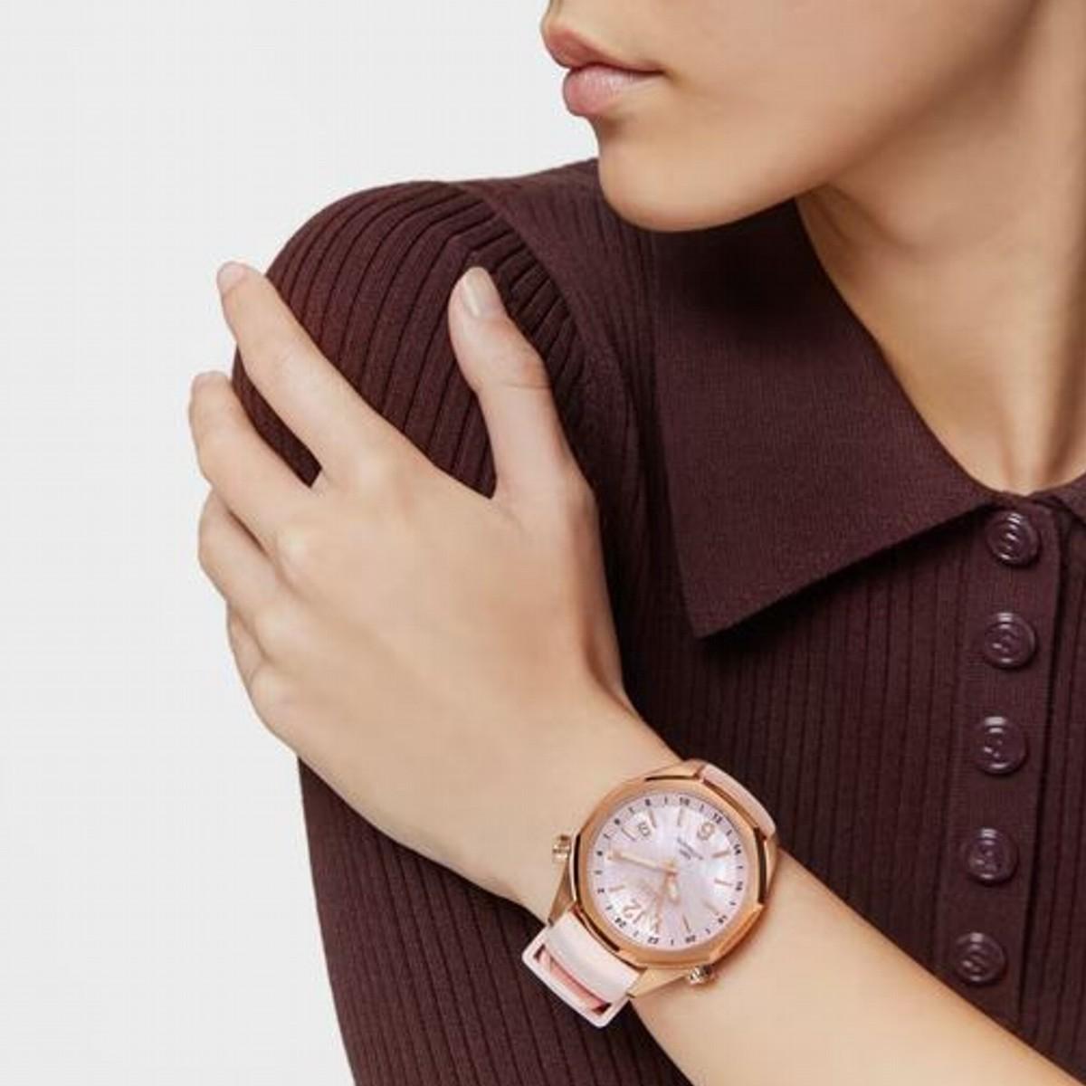 TOUS NOW GMT AUTOMATIC WATCH PINK AND MOTHER-OF-PEARL FOR WOMEN 3000133800