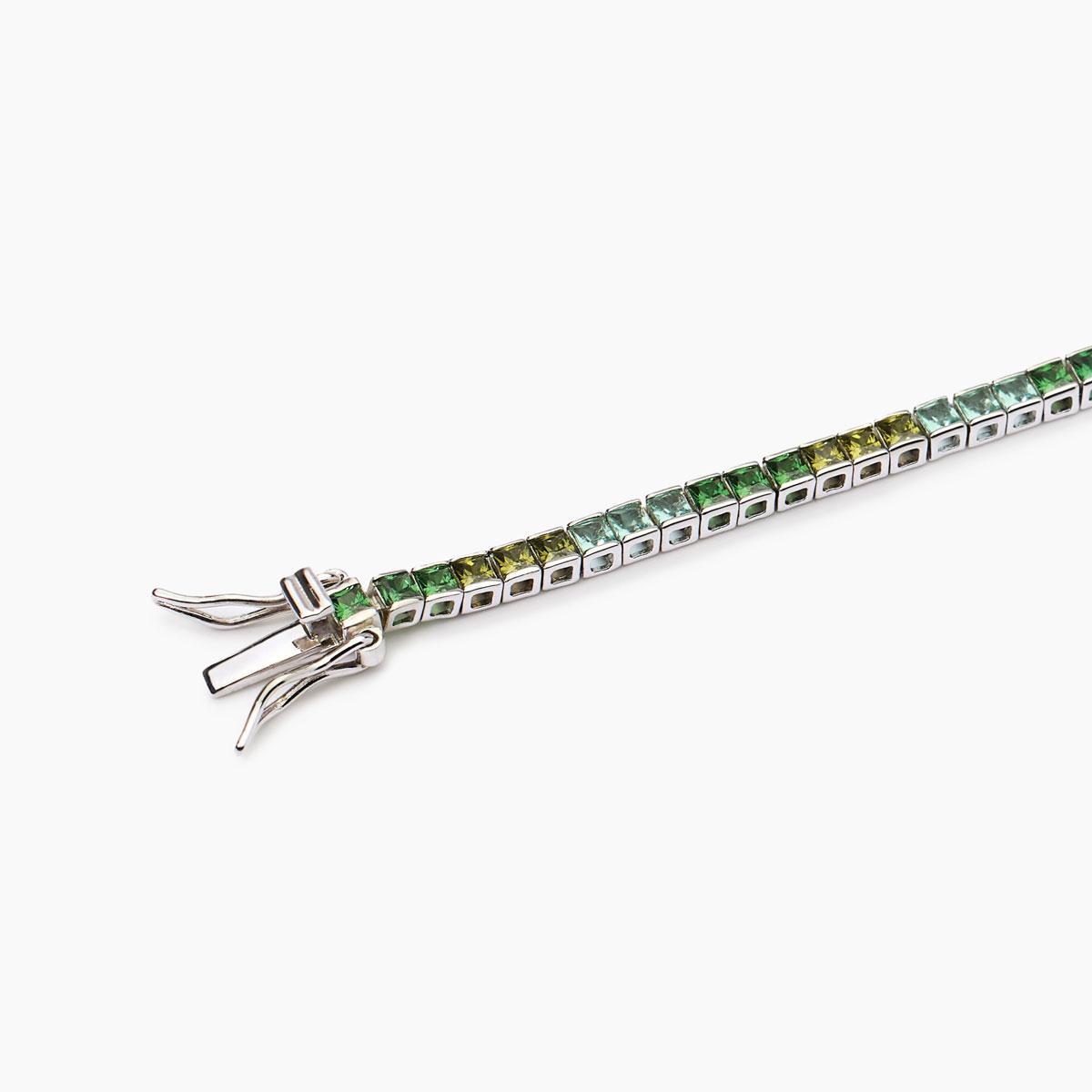 MABINA SILVER AND GREEN ZIRCONIA BRACELET 533882-16