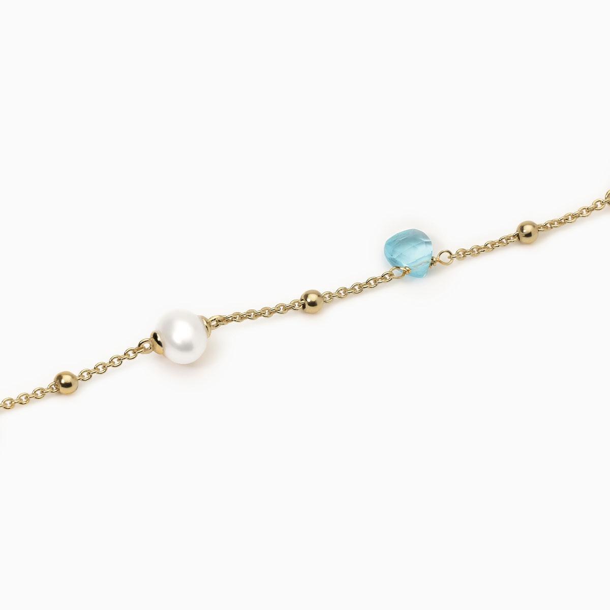 MABINA BRACELET GOLD PLATED SILVER, CRYSTALS AND PEARLS 533897