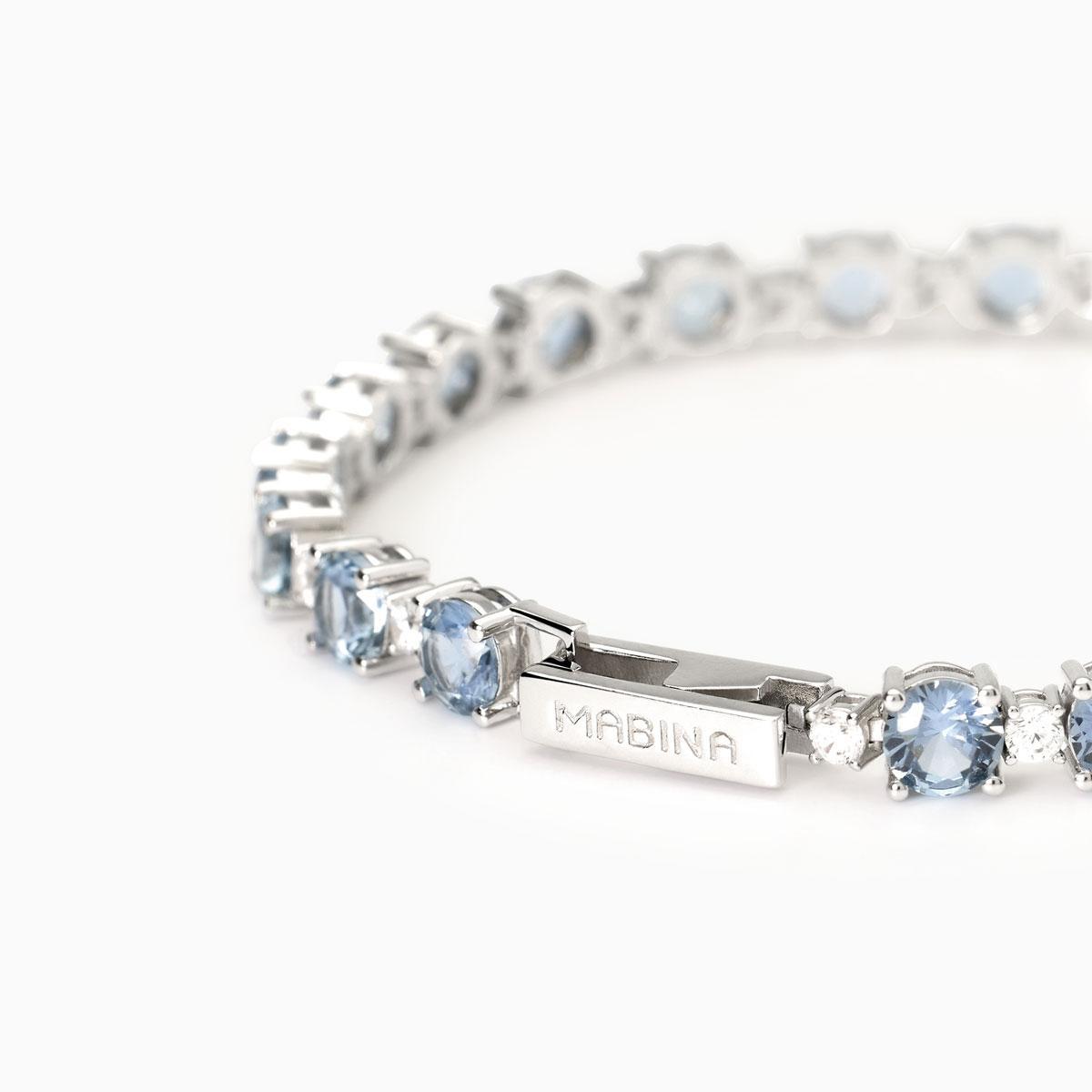 MABINA SILVER AND BLUE ZIRCONIA BRACELET 533906-18