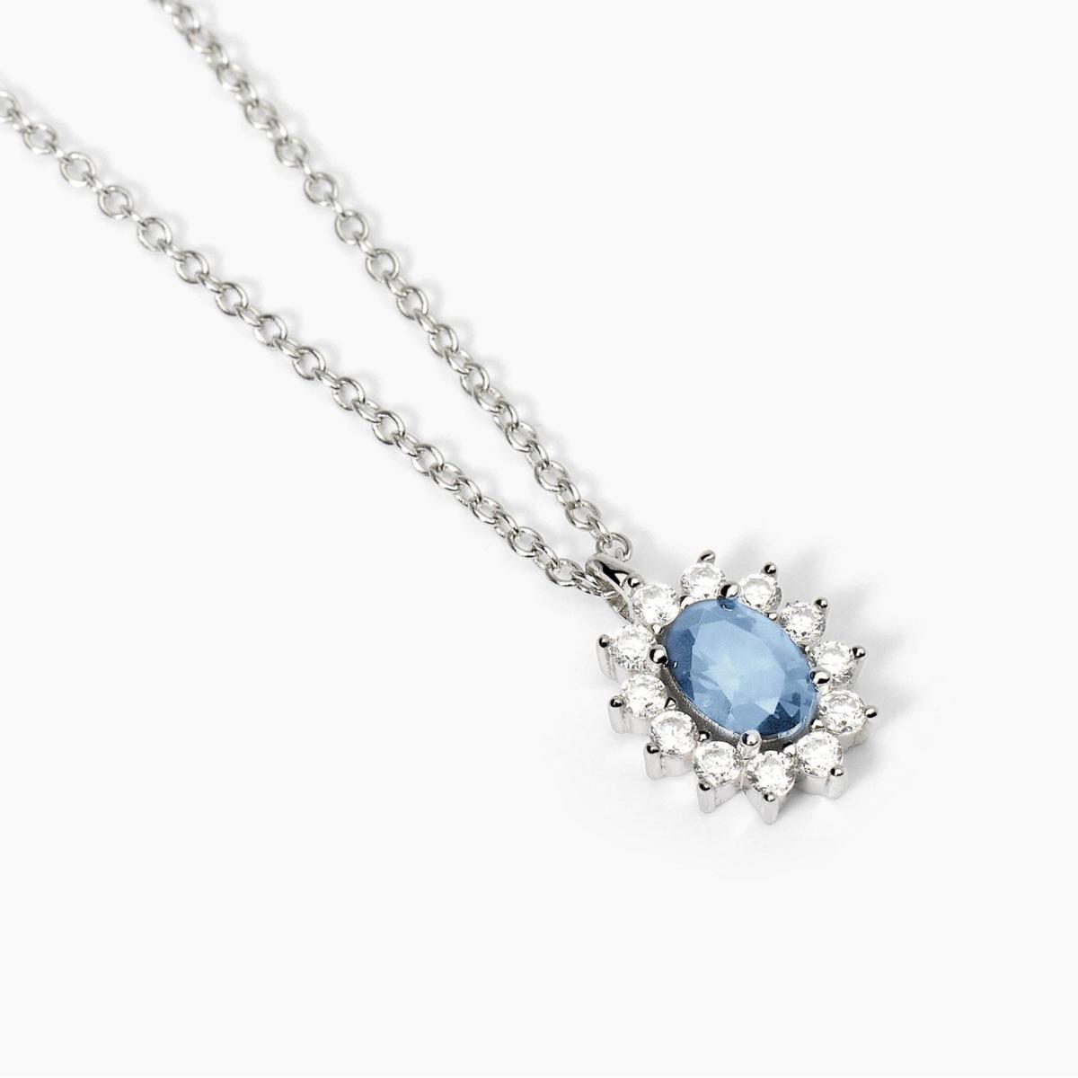 MABINA SILVER AND SYNTHETIC AQUAMARINE PENDANT 553644