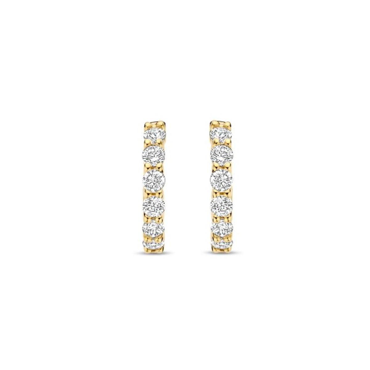 TI SENTO EARRINGS IN GOLD PLATED SILVER AND ZIRCONIA 7210ZY 11mm