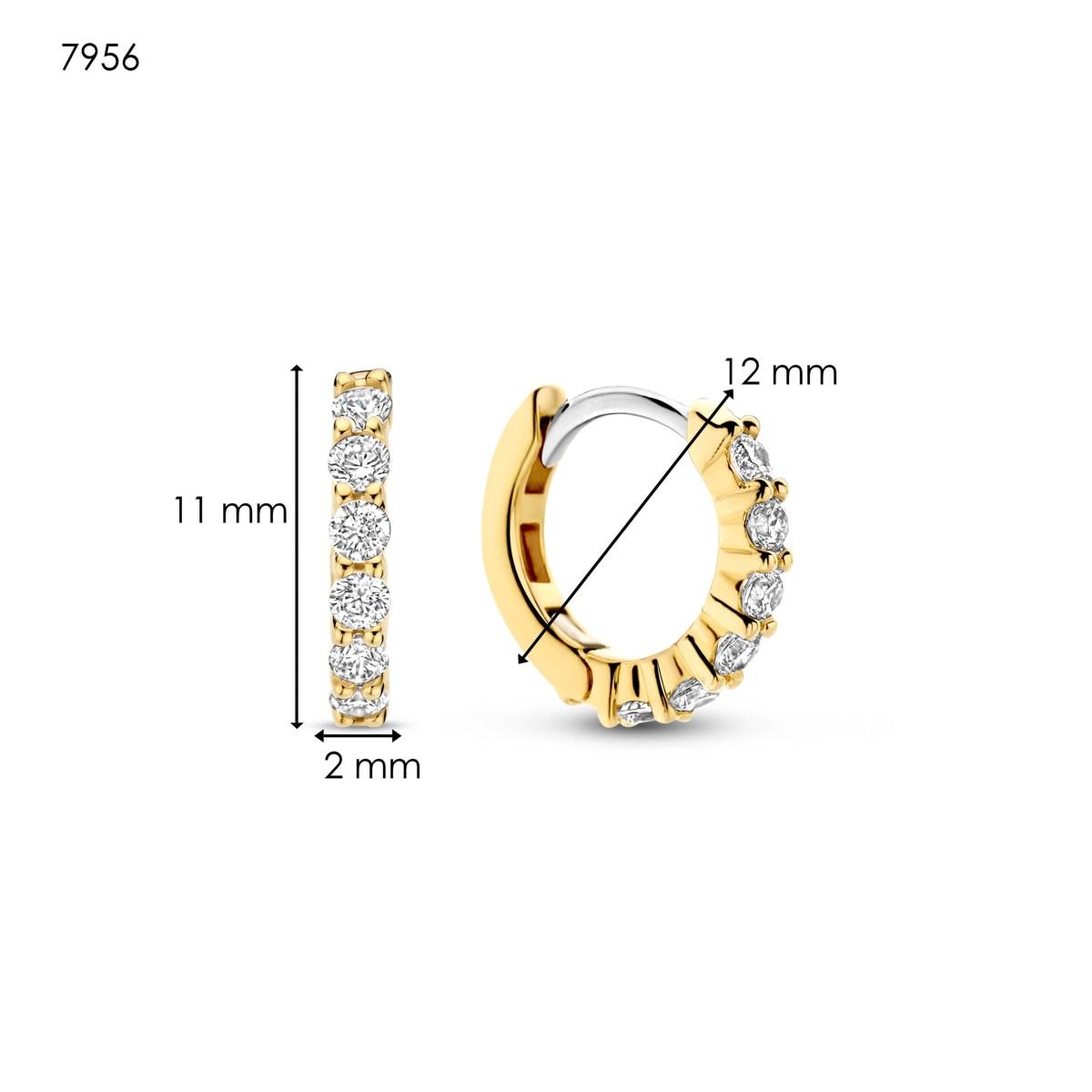 TI SENTO EARRINGS IN GOLD PLATED SILVER AND ZIRCONIA 7210ZY 11mm