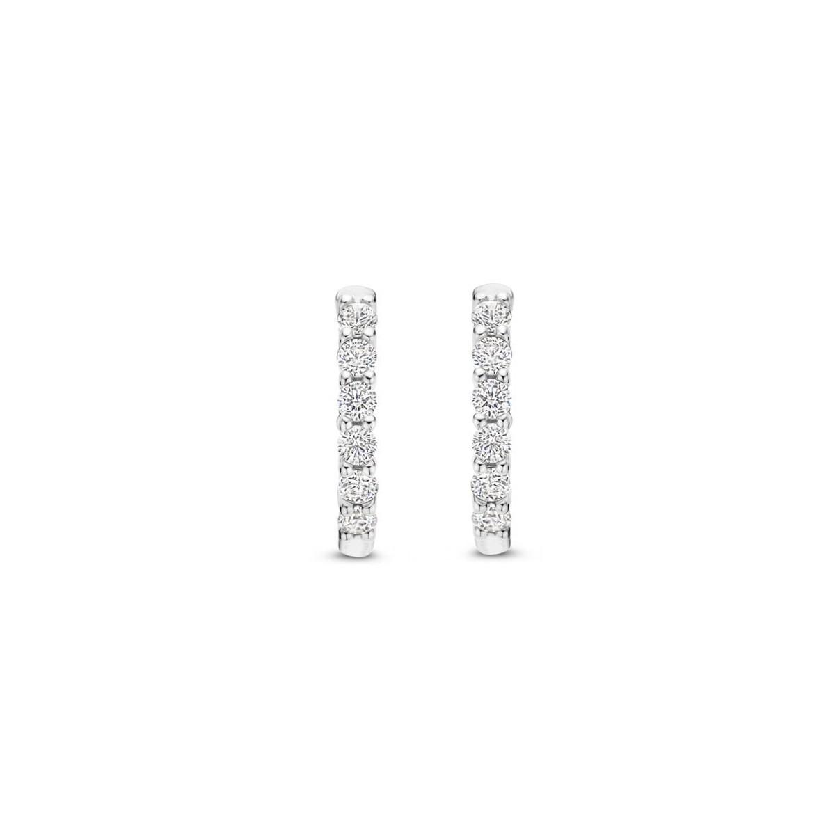 PENDIENTES TI SENTO PLATA BAÑADA EN PLATINO Y CIRCONITAS 7957ZI 13mm