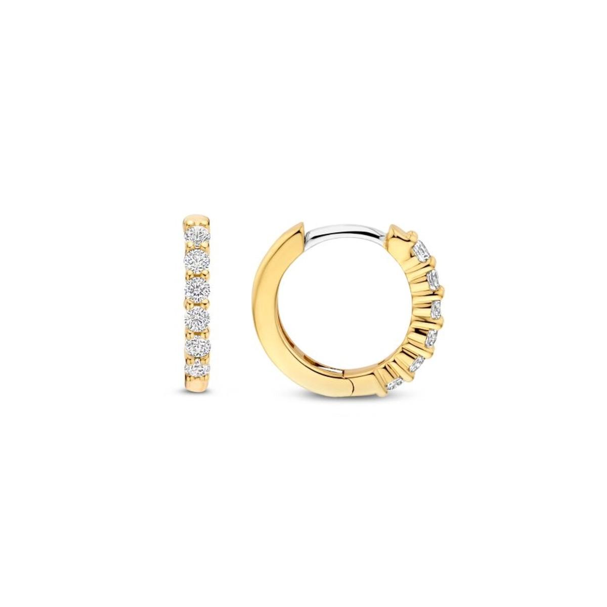 TI SENTO EARRINGS IN GOLD PLATED SILVER AND ZIRCONIA 7957ZY 13mm