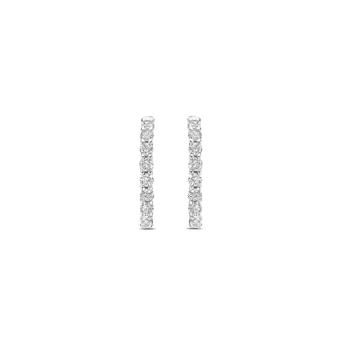 TI SENTO EARRINGS PLATINUM PLATED SILVER AND ZIRCONIA 7958ZI 16mm