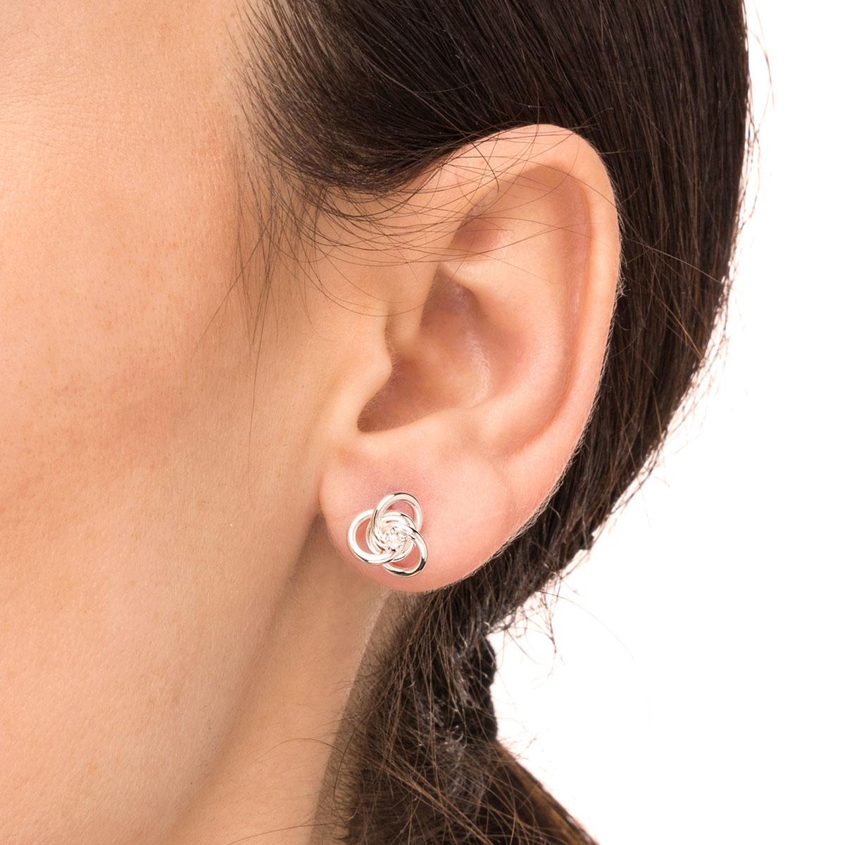 VIDAL & VIDAL SILVER PLATED EARRINGS AND ZIRCONIA Q2335B