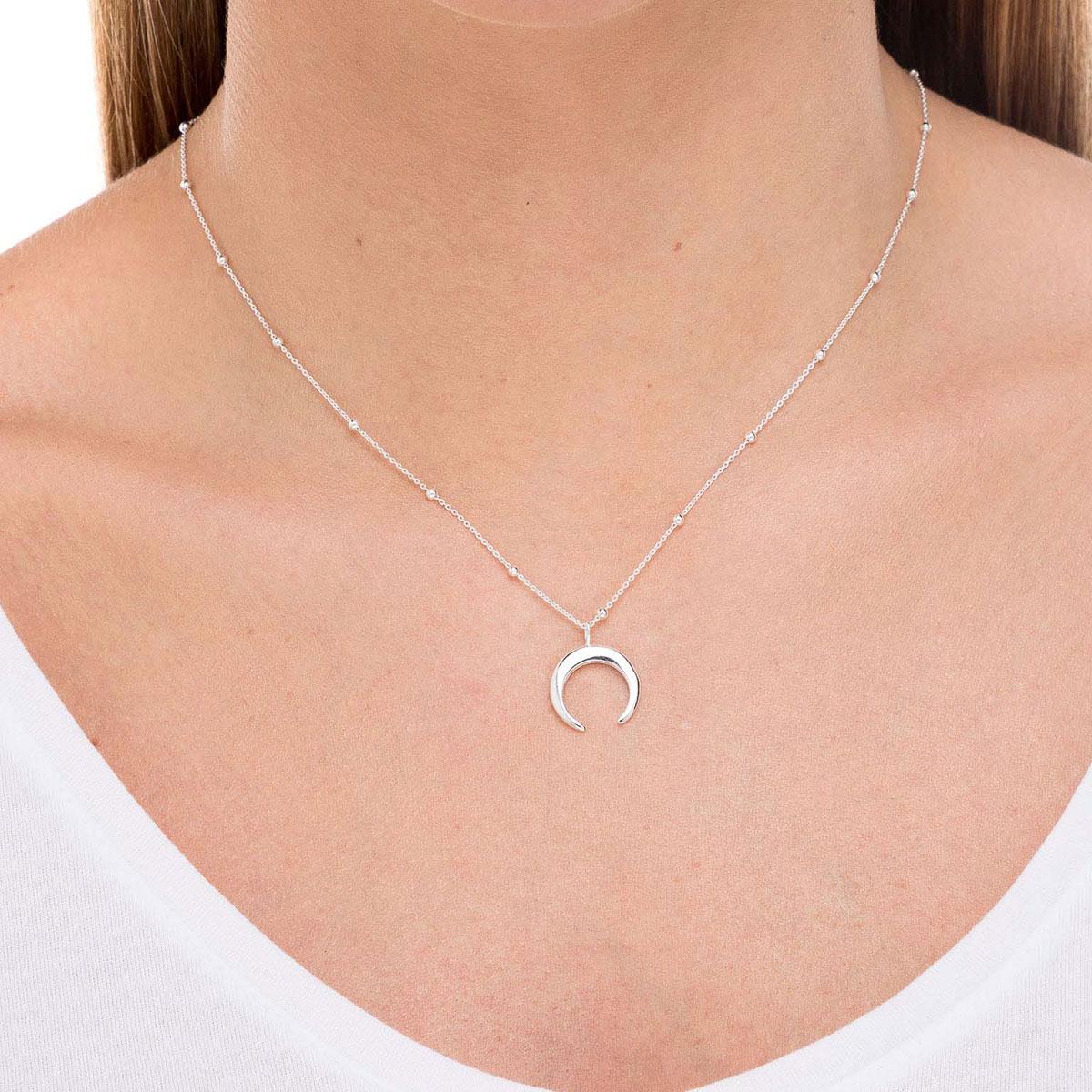 SILVER VIDAL & VIDAL INVERTED MOON PENDANT WITH INTERSCALED BALLS X1574440A